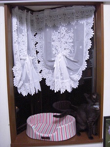 小窓用リボンレースカーテン